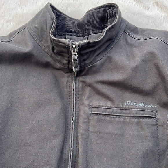 Eddie Bauer Bomber Jacket Explorer Cloth XL Bomber Coat Pockets grey - Picture 2 of 9